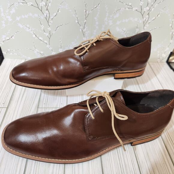 Steve Madden P-Ender Brown Leather Upper Oxford Dress Shoes Men's 13 - Picture 2 of 10